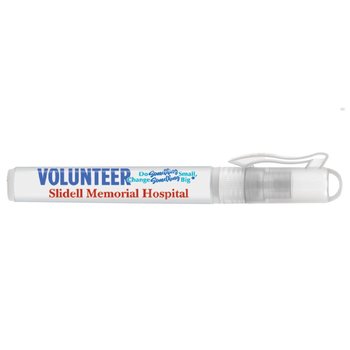 Volunteer: Do Something Small, Change Something Big Antibacterial Hand Sanitizer Pocket Sprayer - Personalization Available from Positive Promotions