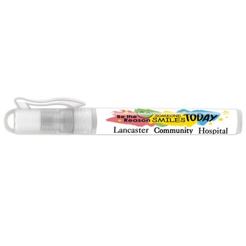 Be The Reason Someone Smiles Today Antibacterial Hand Sanitizer Pocket Sprayer - Personalization Available from Positive Promotions