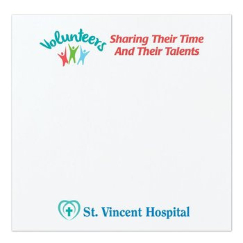 Volunteers: Sharing Their Time and Their Talents Souvenir® Sticky Note Pad - Full-Color Personalization Available from Positive Promotions