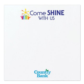 Come Shine With Us Souvenir® Sticky Note Pad - Full-Color Personalization Available from Positive Promotions