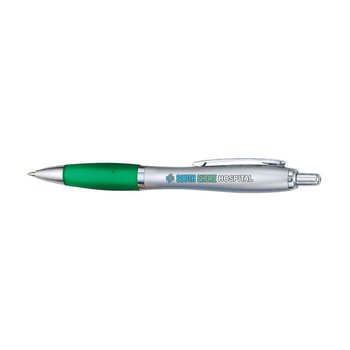Satin Pen (Silver-Colored Barrels) - Full Color Personalization Available from Positive Promotions