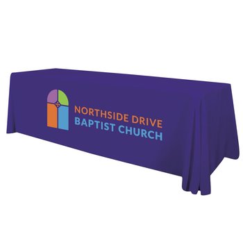 8' Standard Table Throw (Full-Color Imprint, One Location) from Positive Promotions
