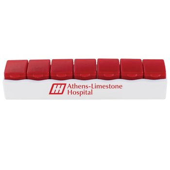 Portable Individual 7-Day Pill Box - Personalization Available from Positive Promotions