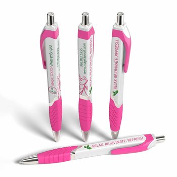 Dart Squared Retractable Soft Grip Pen - Full-Color Personalization Available from Positive Promotions