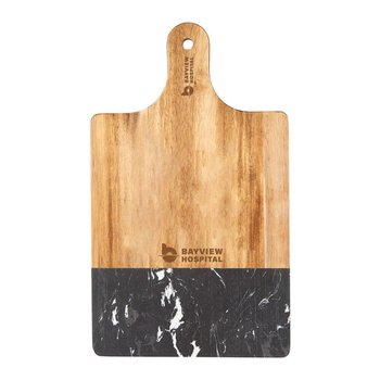 Black Marble and Wood Cutting Board from Positive Promotions