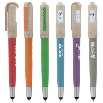 All The Moods Wheat Straw Ballpoint Stylus Pen from Positive Promotions