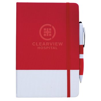 Notebook And Stylus Pen With Antimicrobial Additive - Personalization Available from Positive Promotions