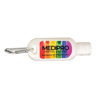 Pride 1 Oz SPF 30 Sunscreen With Carabiner - Personalization Available from Positive Promotions