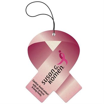 Pink Ribbon Air Freshener - Full-Color Personalization Available from Positive Promotions