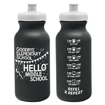 Goodbye Elementary School; Hello Middle School Sporty Squeeze Bottle 20-Oz. from Positive Promotions