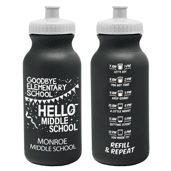 Goodbye Elementary School; Hello Middle School Sporty Squeeze Bottle 20-Oz. - Personalization Available from Positive Promotions