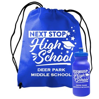 Middle School Graduate Backpack/Water Bottle Combo - Personalization Available from Positive Promotions