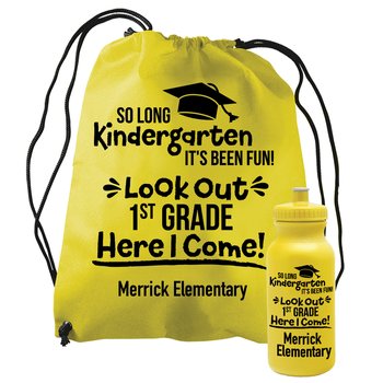 Kindergarten Graduate Backpack/Water Bottle Combo - Personalization Available from Positive Promotions