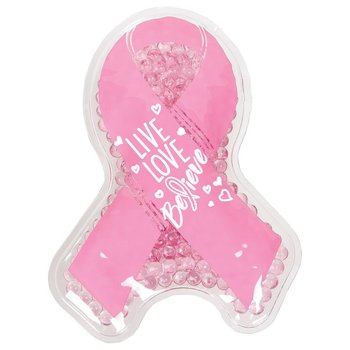 Live, Love, Believe Breast Cancer Awareness Ribbon Hot/Cold Pack from Positive Promotions
