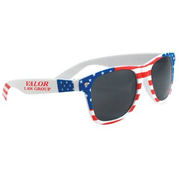 USA Stars & Stripes Sunglasses - Personalization Available from Positive Promotions