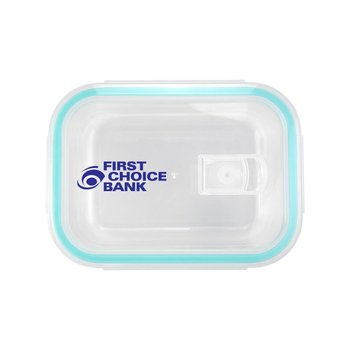 Glass Food Container With Venting Lid - One-Color Personalization Available from Positive Promotions