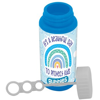 It's A Beautiful Day To Protect Kids Fun TIme Bubble Dispenser from Positive Promotions