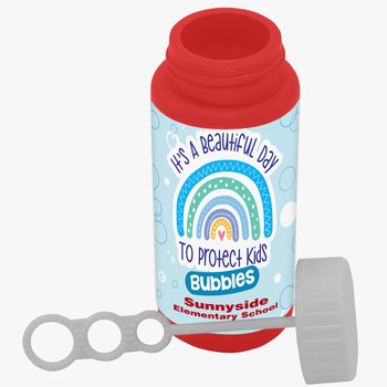 It's A Beautiful Day To Protect Kids Fun TIme Bubble Dispenser - Personalization Available from Positive Promotions