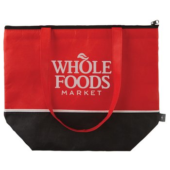 rPET Two-Tone Non-Woven Cooler Tote - Personalization Available from Positive Promotions