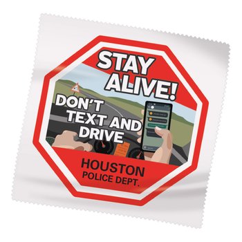 Stay Alive! Don't Text And Drive Microfiber Cloth - Personalization Available from Positive Promotions