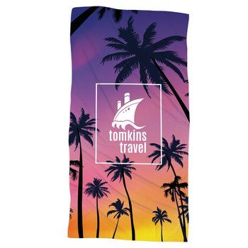 Palm Trees Beach Towel - Personalization Available from Positive Promotions