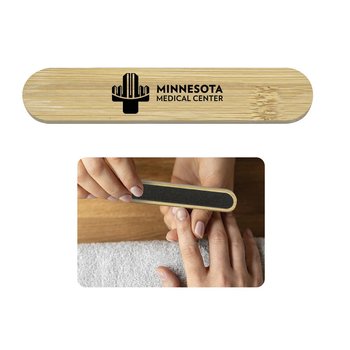 Bamboo Nail File - Personalization Available from Positive Promotions