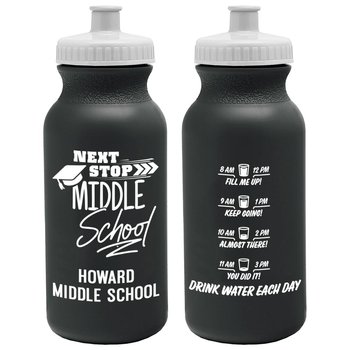 Next Stop: Middle School Sporty Squeeze Bottle 20-Oz. - Personalization Available from Positive Promotions