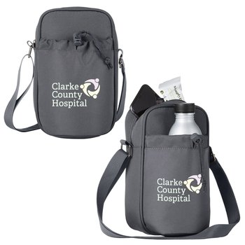 rPET Cooler Bottle Sling Bag - One-Color Personalization Available from Positive Promotions