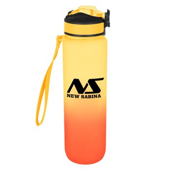 Ombre Tritan Water Bottle with Carry Strap 32-Oz. - Personalization Available from Positive Promotions