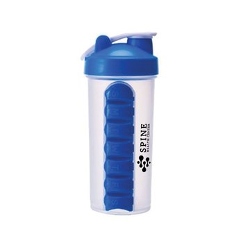 23-Oz. Water Bottle/Shaker Cup with 7-Day Pill Container - Personalization Available from Positive Promotions