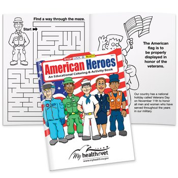 American Heroes Educational Activities Book - Personalization Available from Positive Promotions