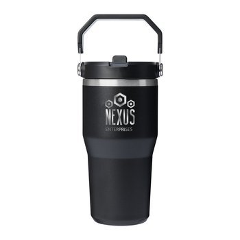 Stanley® IceFlow Stainless-Steel Flip Straw Tumbler 20 oz. With Top Carry Handle - Laser-Engraved Personalization Available from Positive Promotions