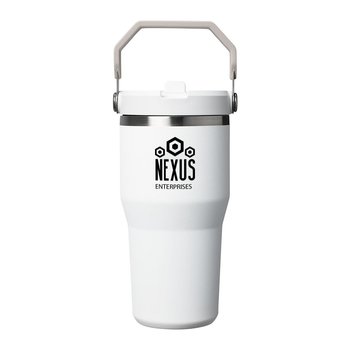Stanley® IceFlow Stainless-Steel Flip Straw Tumbler 20 oz. With Top Carry Handle - One-Color Personalization Available from Positive Promotions