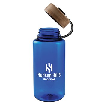 Tritan Water Bottle with Bamboo Lid 32-Oz. - Personalization Available from Positive Promotions
