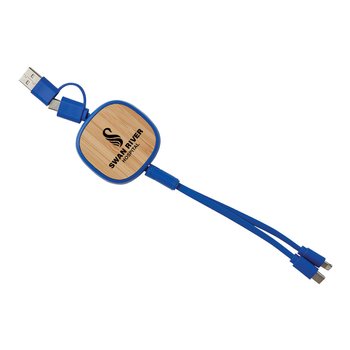 3-in-1 Bamboo Retractable Charging Cable 36