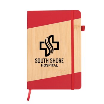 Color Pop Bamboo-Look Journal - One-Color Personalization Available from Positive Promotions