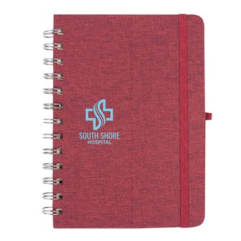 Recycled Notebook With Convertible Phone Stand Cover - One-Color Personalization Available from Positive Promotions