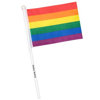 Pride Hand-Held Flag - One-Color Personalization Available from Positive Promotions