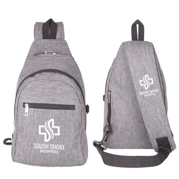 Crossbody Sling With Hidden Water Bottle Pocket - One-Color Personalization Available from Positive Promotions