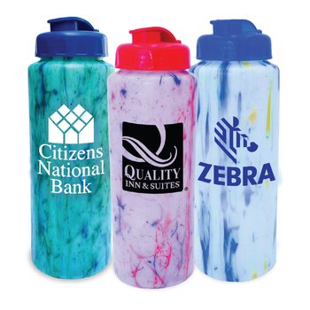 Confetti Water Bottle 32 oz. With Flip Top Cap - One-Color Personalization Available from Positive Promotions