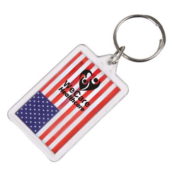 American Flag Keytag - One-Color Personalization Available from Positive Promotions