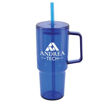 Recycled Acrylic Tumbler 40 oz. With Handle - One-Color Personalization Available from Positive Promotions