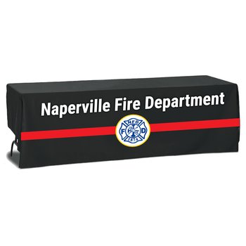 Thin Red Line 8' Table Cover - Full-Color Personalization Available from Positive Promotions
