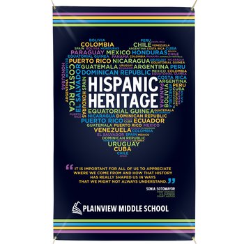 Hispanic Heritage 3' x 5' Vinyl Banner - One-Color Personalization Available from Positive Promotions