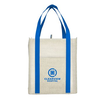 XL Recycled Non-Woven Grocery Tote - One-Color Personalization Available from Positive Promotions
