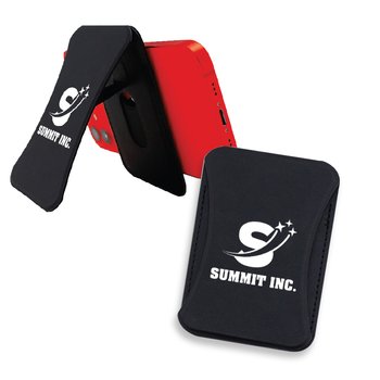 Magnetic Phone Wallet and Stand - One-Color Personalization Available from Positive Promotions