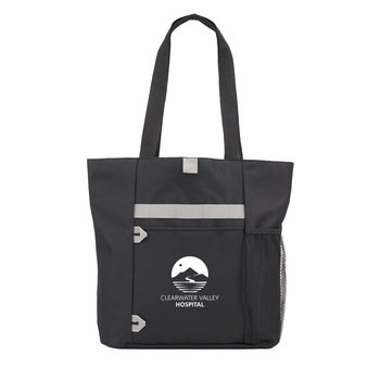 Advantage rPET Tote With Mesh Water Bottle Pocket - One-Color Personalization Available from Positive Promotions