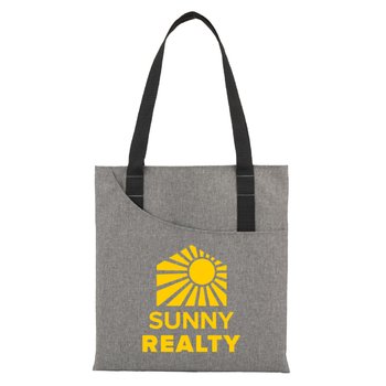 rPET Tote Bag With Curved Pocket - One-Color Personalization Available from Positive Promotions