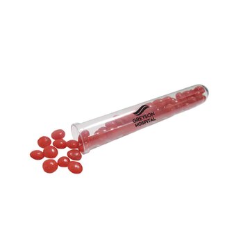 Plastic Test Tube Filled With Cinnamon Imperials 4 oz. - One-Color Personalization Available from Positive Promotions