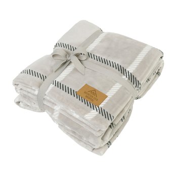 Gray Plaid Cozy Throw Blanket - Laser-Engraved Personalization Available from Positive Promotions